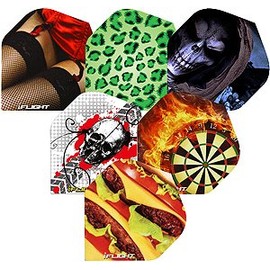Strong iFlight Dart Flights Assorted Designs Pack of 3 (Dartboard in Flames)