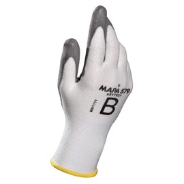 MAPA Professional KRYTECH 579 - Lightweight Cut Resistant Polyurethane Gloves for Automotive, Mechanical Engineering and Paper Industry, White, Size 7 (1 Pair), Protective Gloves