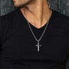 Adramata Cross Necklace for Men Sterling Silver Cross Pendant with