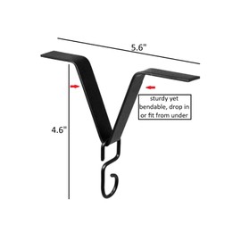 U-nitt Gutter Clip for Rain Chain Installation | Rain Chain Gutter Adapter | Black Powder Coated, Heavy Metal, Standard, 973BLK, 6 X 5 inches