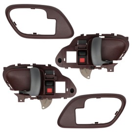 APPERFiT Interior Door Handle w/Bezel Kit (Red) Compatible with 1995-2002 Chevy Chevy GMC Truck C1500 C2500 C3500 K1500 K2500 K3500 Suburban Tahoe Yukon Replaces 15708049 15708050