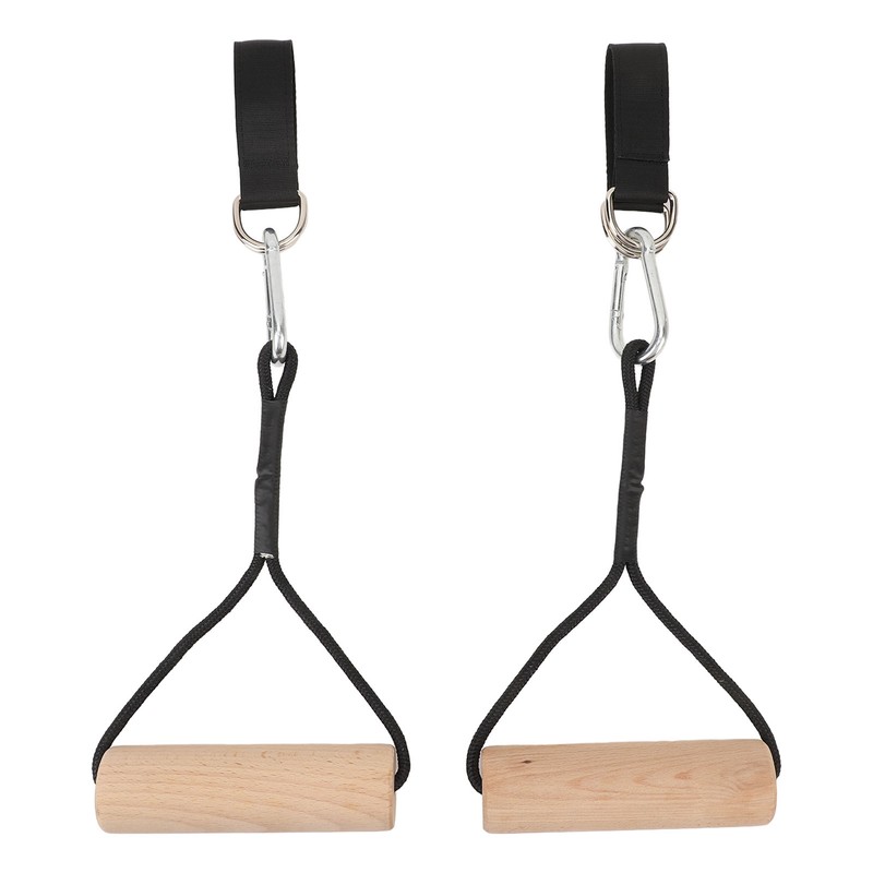 Wooden Gymnastic Rings Portable Pull Up Handles Arm Strength Trainer