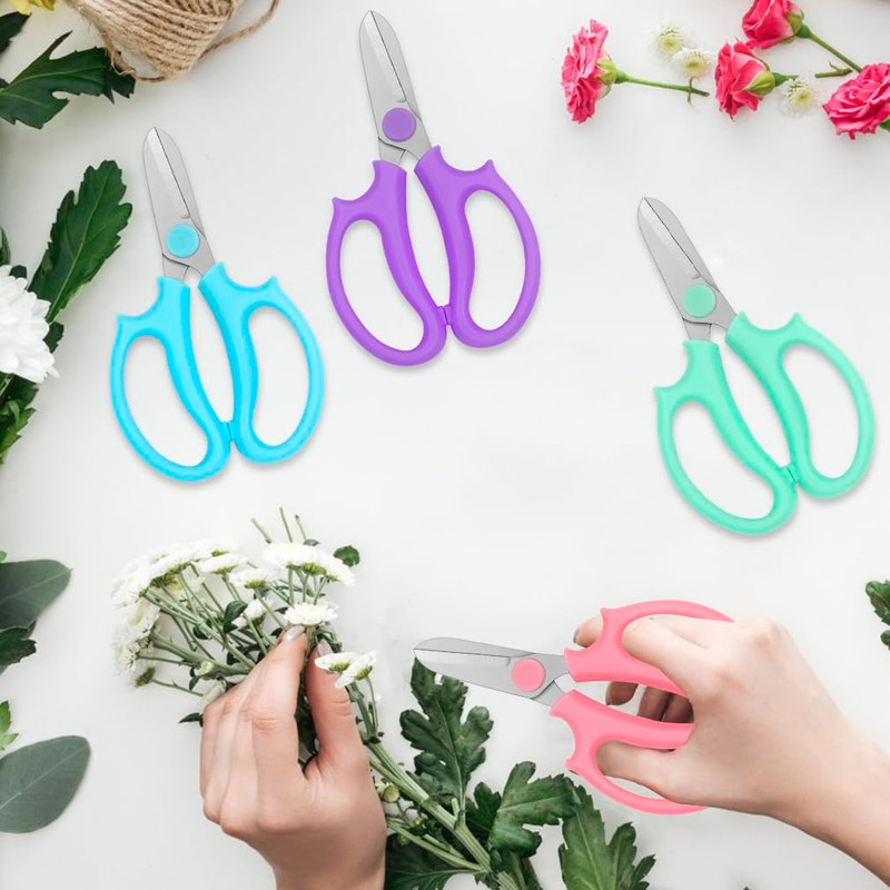 Yihurlm 12 Pcs Flower Scissors, Stainless Steel Floral Shear, Premium