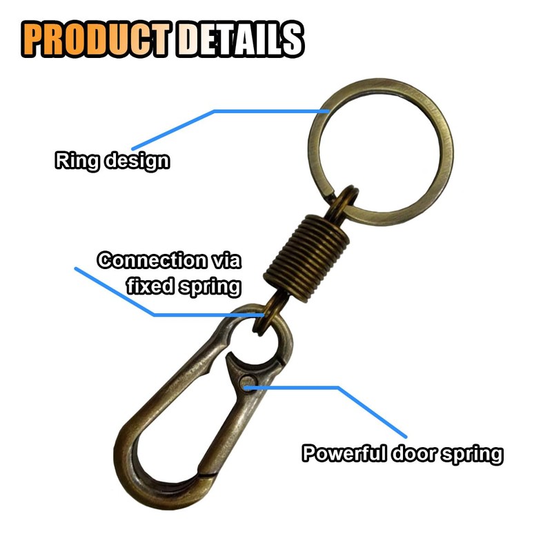 smilfuy Retro Style Metal Keychain Carabiner Key Ring Clip -