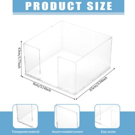 Qianyu Acrylic Sticky Note Holder Clear Sticky Note Dispenser Crystal Memo Pad Holder Desk Notepad Dispenser Organizer for Dorm Room Office Home Accessories