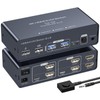 VEDINDUST KVM Switch 2 Monitors 2 Computers 4K60HZ Dual HDMI