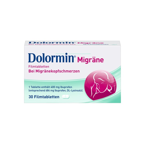 Dolormin Migräne Filmtabletten bei Migränekopfschmerzen, 30 pcs. Tablets