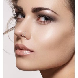 Fashion Double Nose Hoop Ring For Piercing Nose Hoop Women Spiral Earrings Set 2