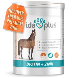 Ida Plus Biotin + Zinc - All-Round Supply - High Dose - Comparison Winner - Premium Zinc for Horses - Improves Hoof Quality - for Skin, Fur & Immune System - For Mauke, Hoof Problems & More - 750 g