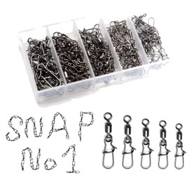 Fishing Lure, Snap Swivels Set, Case Included, Various Sizes, All in 1 Set, Reliable Quality (#2-#10)