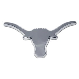 Chrome Emblems University of Texas - UT Longhorn Shiny 3” x 3” Chrome Auto Emblem