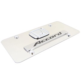 Au-TOMOTIVE GOLD Dual Logo License Plate for Honda Accord (Chrome)