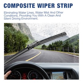 ICEXSNOW 24"/17"/13" Windshield Wiper Blades Replacement for GMC Terrain 2017 2016 2015 2014 2013 2012 2011 2010 Chevy Equinox Premium All-weather Front with Rear Wipers Set(Top Lock)