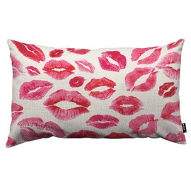 TKS MITLAN Lips Prints Throw Pillow Case Cushion Cover Kiss Lipstick Mouth Red Smooch Linen Couch Bed Sofa Car Waist Cushion Cover 12 x 20 inch