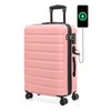 AnyZip Suitcase Hardside PC ABS Lightweight USB Luggage with Wheels