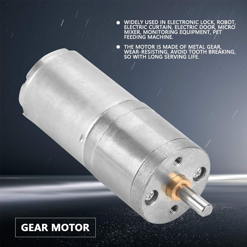 Hopcd Gear Motor, 1pc 25mm DC 12V 25GA-370 Low Speed