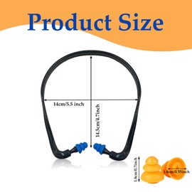 Bügelgehörschutz, 26 Stück Gehörschutzbügel Set mit 10 Paar Ersatzstöpseln, Ohrenstöpsel mit Band für Lärmreduzierung, Komfortables Design für Arbeit, Schlaf und Reisen, 14 x 14 cm, Schwarz, Blau und