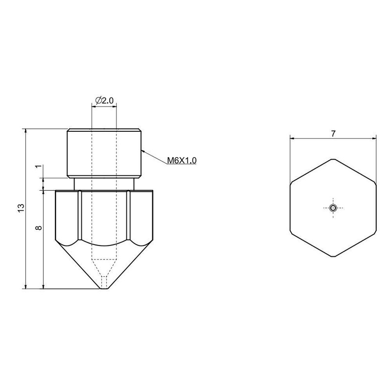 POLISI3D Boquilla de cobre antiadherente de alta temperatura MK8 chapada