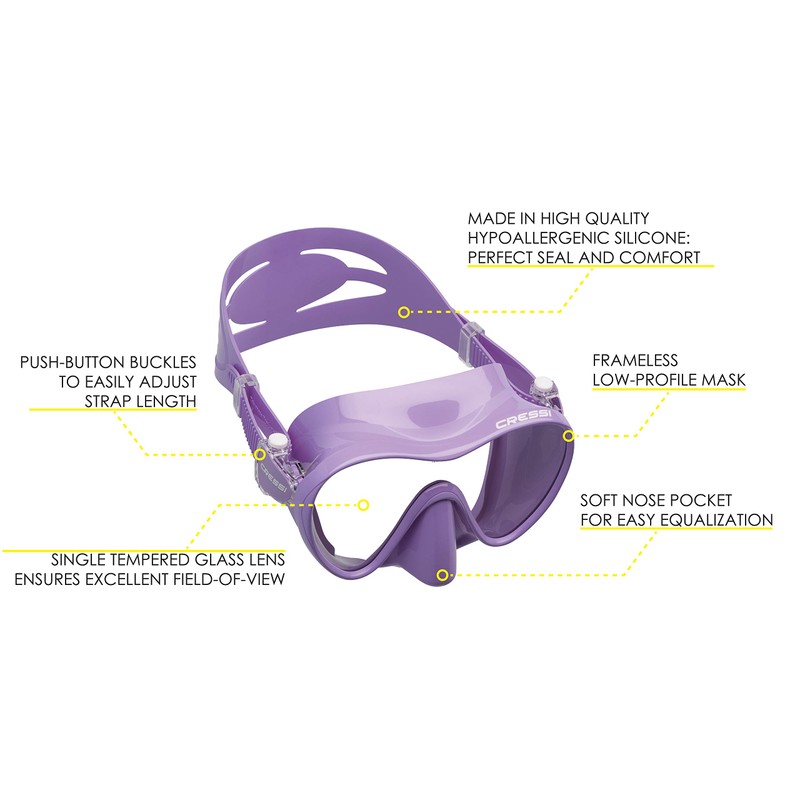 Cressi Scuba Diving Frameless Mask - Lilac