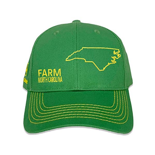John Deere Farm State Pride Full Twill Hat-Green and Yellow-North Carolina