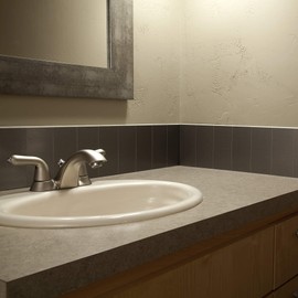 Aspect Peel and Stick Backsplash 3in x 6in Brushed Stainless Short Grain Metal Tile for Kitchen and Bathrooms (8 Pack)