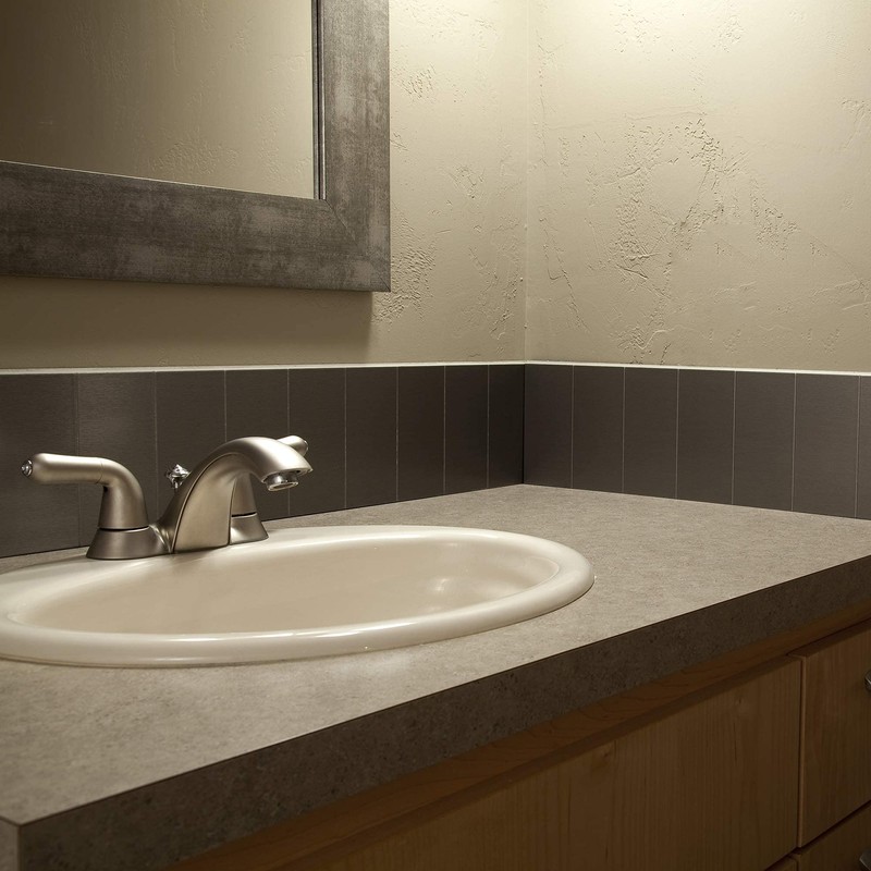 Aspect Peel and Stick Backsplash 3in x 6in Brushed Stainless