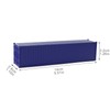 Evemodel 3pcs HO Scale 40ft 1:87 Deep Blue Shipping Container