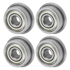 M METERXITY 4-Pack F623ZZ Flanged Ball Bearing, 3 x 10 x 4mm Double Metal Shielded Chrome Steel (GCr15) Flange Rip Bearings for Wheelbarrow/Printer/Fax Machines/Power Tools