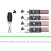 dstfuy Mini Remote Switch 12V,5V/12V/24V/5A Relay Wireless Light Switch 4