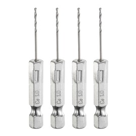 sourcing map 4pcs M35 High Speed Steel Cobalt Twist Drill Bit 1mm/0.04" Dia with Quick Change 1/4" Hex Shank Jobber Drill Bit for Metal, Steel, Copper, Aluminum, Zinc Alloy