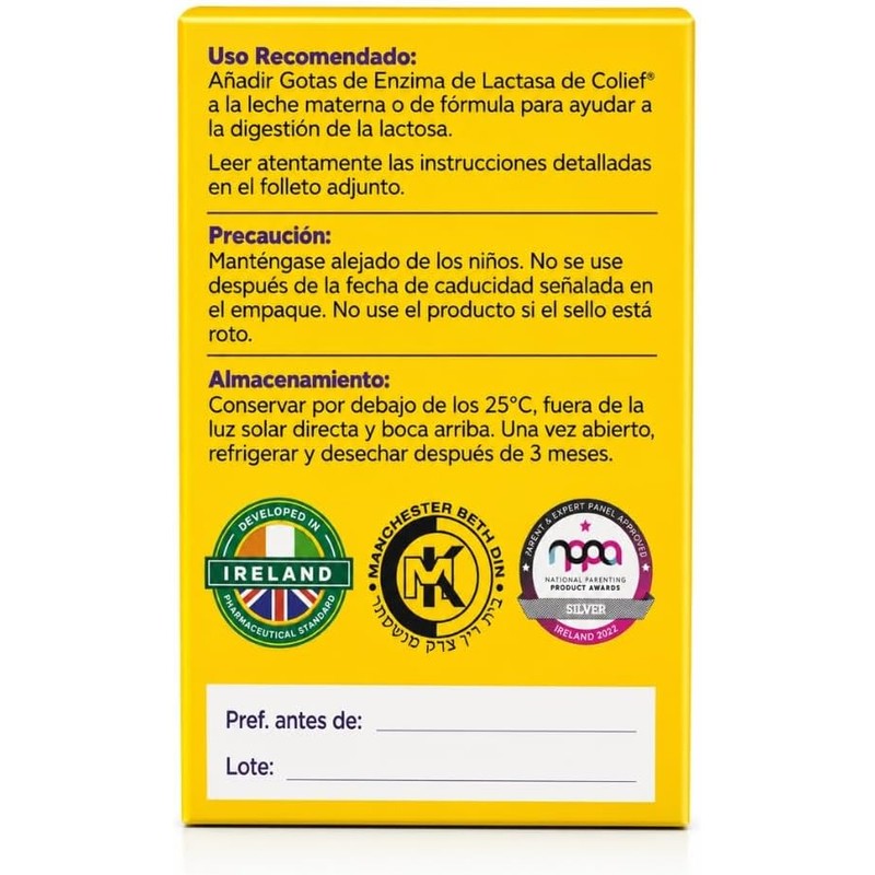 Colief Gotas de Enzima Lactasa 7ML, 3pzs