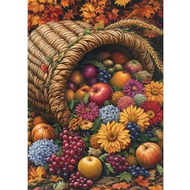 RICUVED Autumn Diamond Art Kits for Adults, Fruits Flowers Diamond Painting Kits for Beginners, Fall DIY 5D Full Round Drill Gem Crystal Rhinestone Art and Craft Kit for Gift Home Wall Decor 12x16Inch