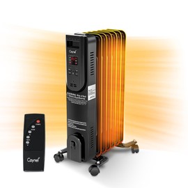 CAYNEL Space Oil Filled Radiator Heater with Adjustable Thermostat,24H Timer, Overheating and Tip-over Protection, 3 Modes, Quiet Heater for Indoor Rooms and Home Offices,Elegant black