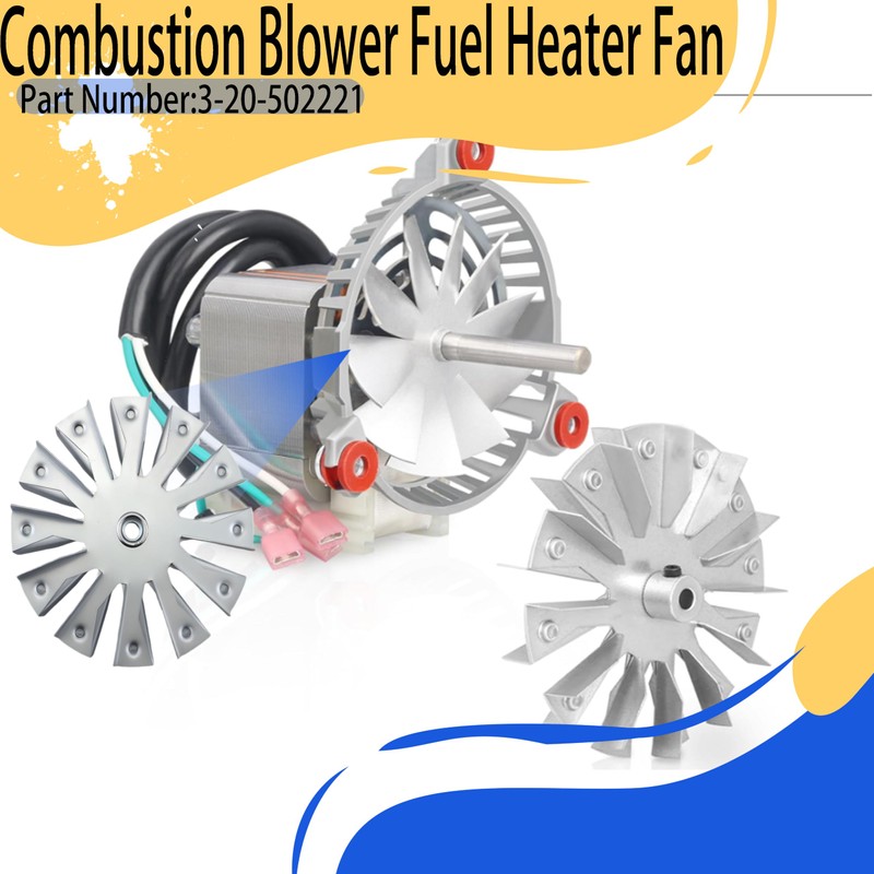 VMQ Fireplace Combustion Blower Fuel Heater Fan 3-20-502221 Double Paddle
