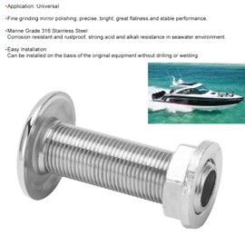 Aramox 3/8inch Universal Thru Hull Fitting Connector Stainless Steel Water Drain Outlet Scupper Marine Boat Accessories