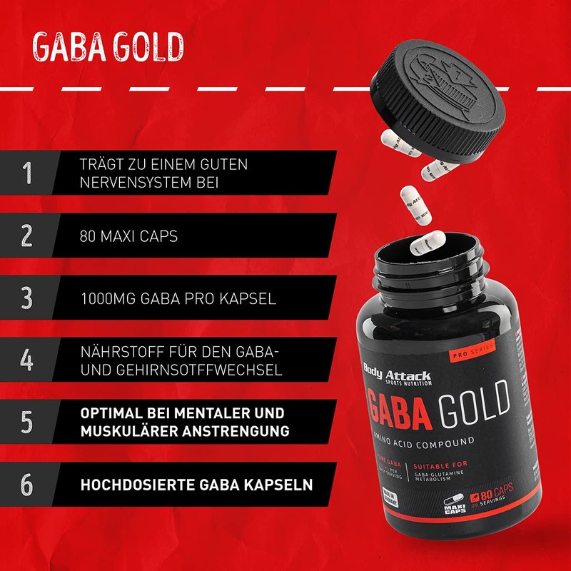 Body Attack GABA Gold 80 Capsules (95 g)