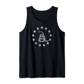 GADSDEN RATTLESNAKE BETSY ROSS FLAG RING OF STARS PATRIOT Tank Top