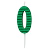 Papyrus Number 0 Birthday Candle, Green Stripes (1-Count)