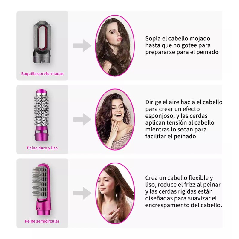 Wcan Cepillo secador 5 en 1 de primera calidad para