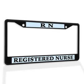 Fastasticdeals Metal Insert License Plate Frame Rn Registered Nurse D Weatherproof Car Accessories Black 2 Holes Solid Insert