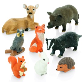 Learning Minds Set of 8 Jumbo Forest Animal Figures - Woodland Animals For 1,2,3 Year Olds - Toy Animals For Kids Age 18 Months Plus