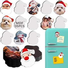 70Pcs Sublimation Magnets Blanks Bulk 35 pcs Sublimation Magnet Blanks Products 35 pcs Soft Magnetic for Kitchen Refrigerator Christmas Sublimation Onament Blanks DIY Craft