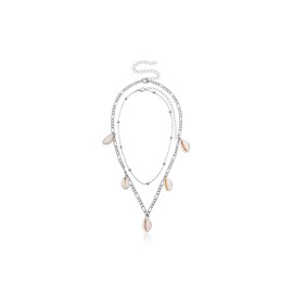 Stocking Stuffers Gifts for Women Layered Pendant Necklace for Women Multi-layer Gold Silver Coin Geometric Chain Choker Necklace Dainty Chunky Link Chain Choker Necklaces for Women Girls Trendy Jewelry Birthday Gifts