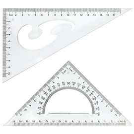 BronaGrand Triangle Ruler Square Set, 30/60 and 45/90 Degrees, Set of 2