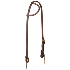 Weaver Leather Working Tack Sliding Ear Brass Single Buckle Headstall, Oiled Canyon Rose, 5/8" (10-0721)