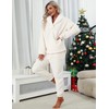 UANEO Fluffy Pajamas for Women Winter Warm Sherpa Fleece Loungewear