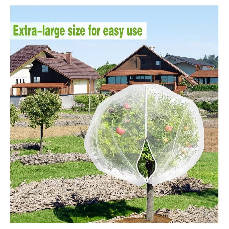 KYRGEU 2Pcs 8x8ft Fruit Tree Covers with Zipper and Drawstring,