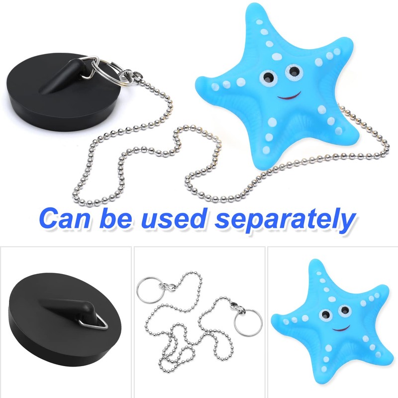 MAIXINNEW Bath Plug with Chain 45mm, Rubber Floating Bath Tub