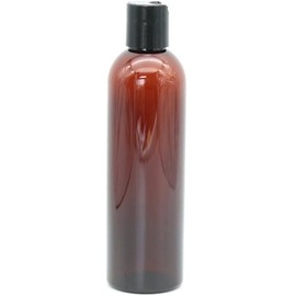 DIY Container Amber Tall PET Plastic Bottle with Black Disc-Cap - 250ml