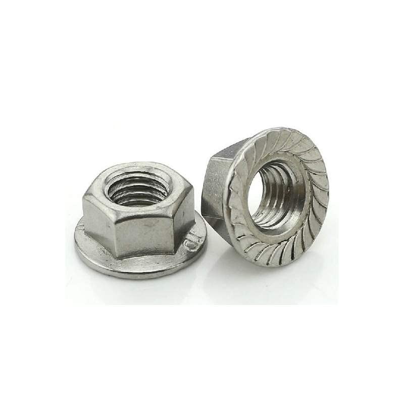 50 x Flange Nuts with Locking Toothing M4 - Serrated